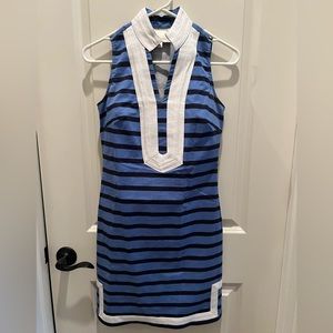 Sail To Sable Cotton Shift Dress Trim Size:XXS